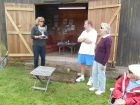 Pat Dodds presenting the Dodds Cup to the winners